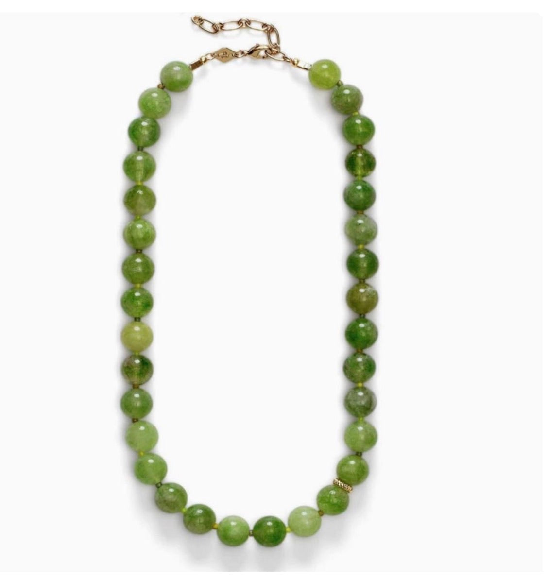 18K Green Beaded Necklace