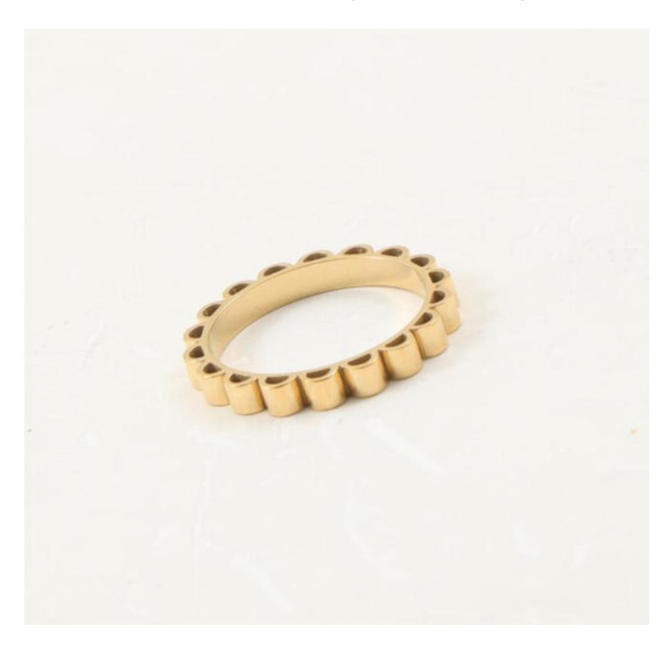 18K Ellie Ribbed Ring