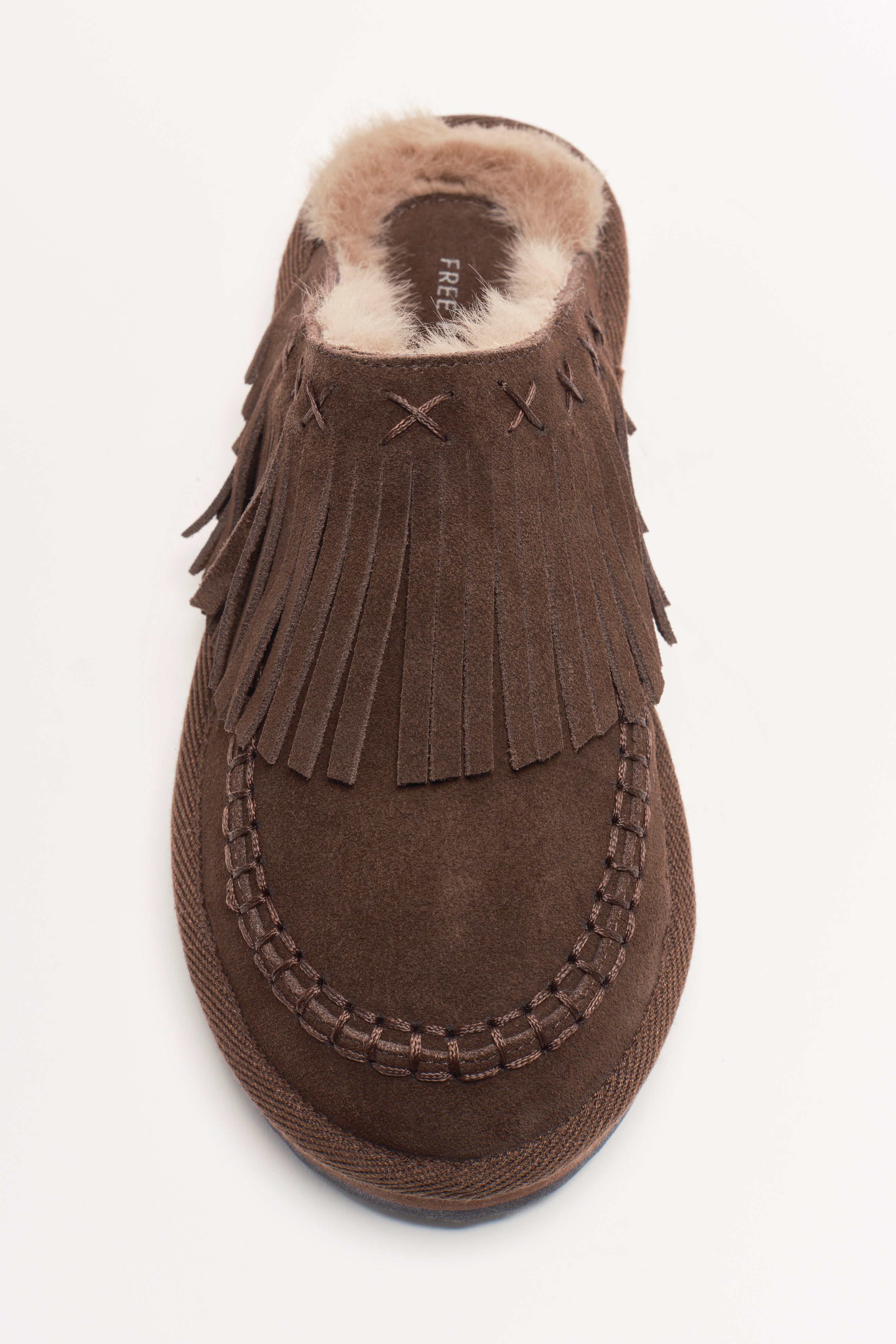 Free People - Fallon Fringe Mules - Chocolate Suede