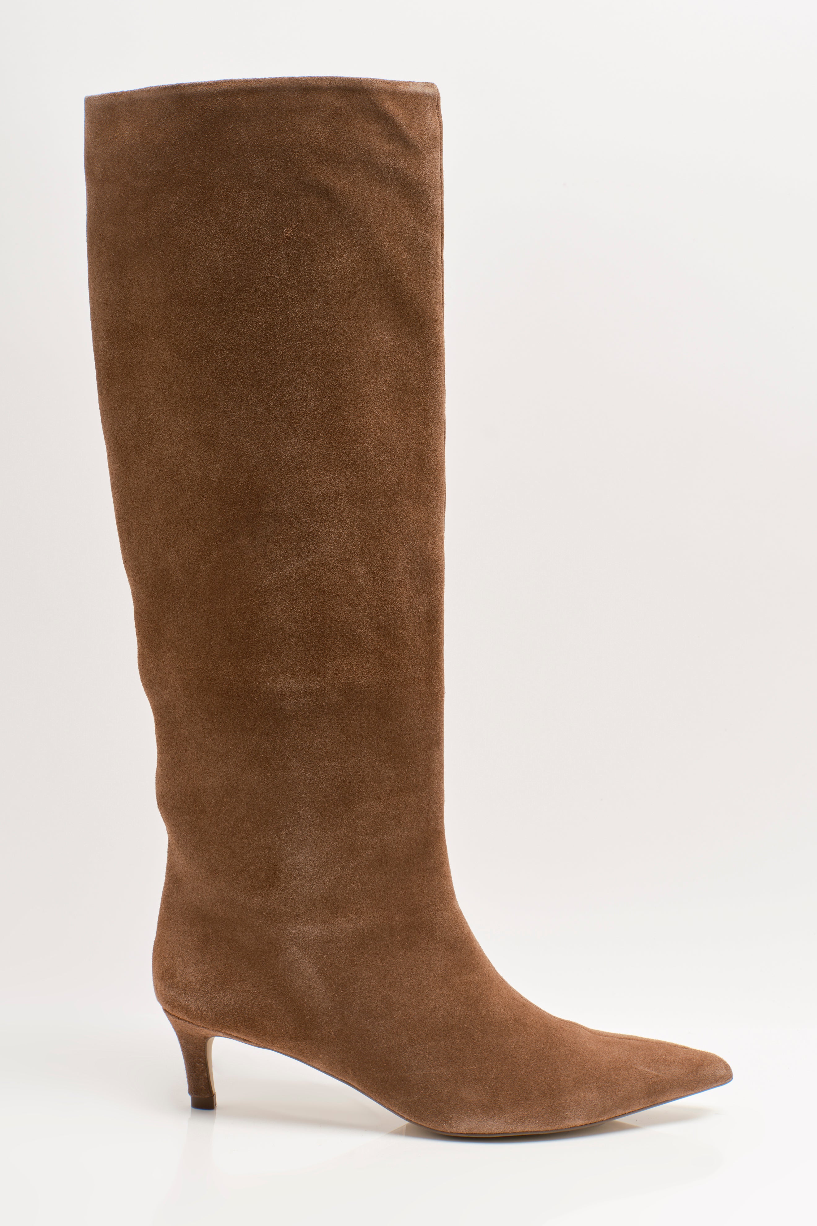 Free People - Kiki Kitten Heel Boot - Tan Suede