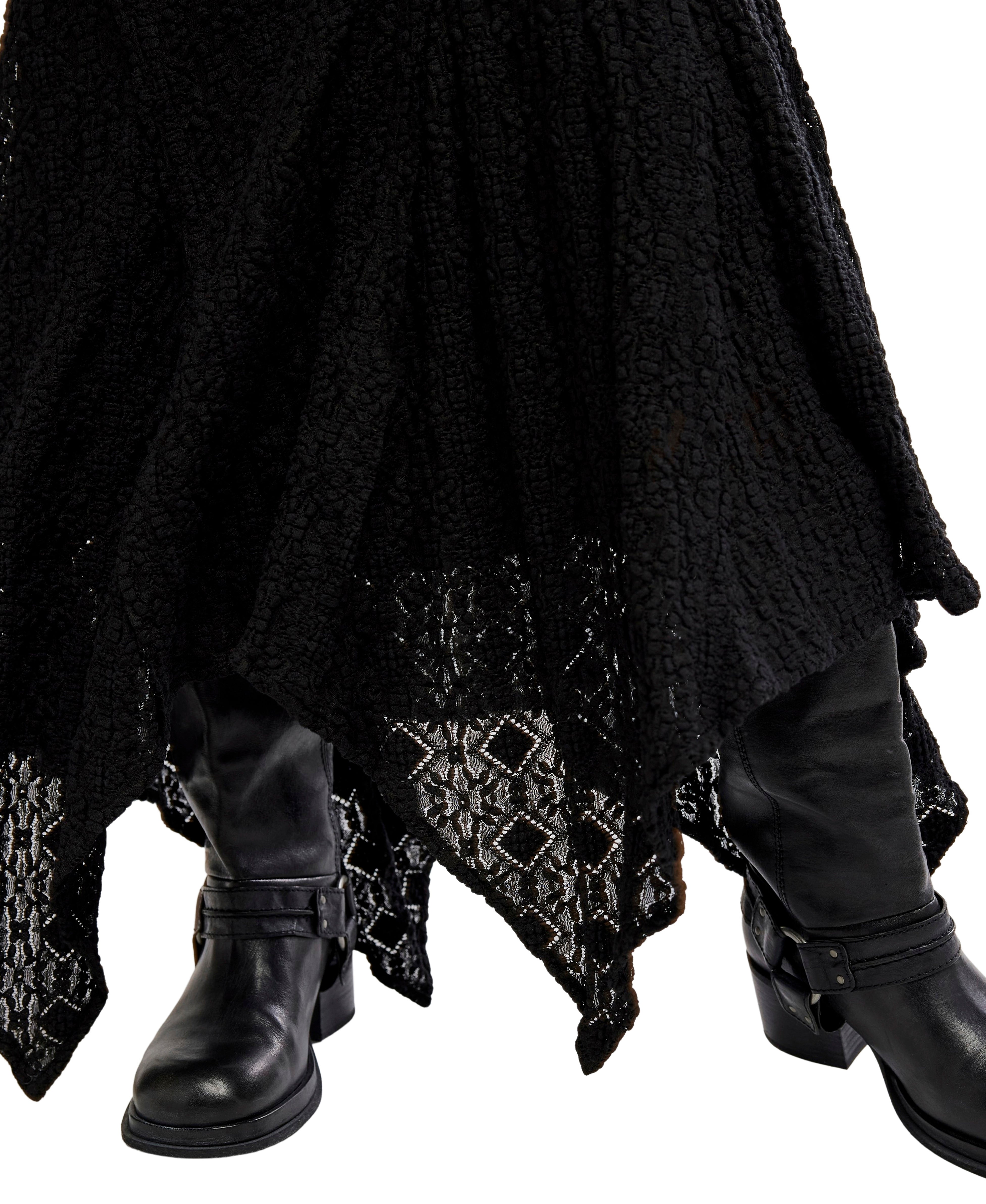 Free People - Bella Lace Mermaid Skirt - Black