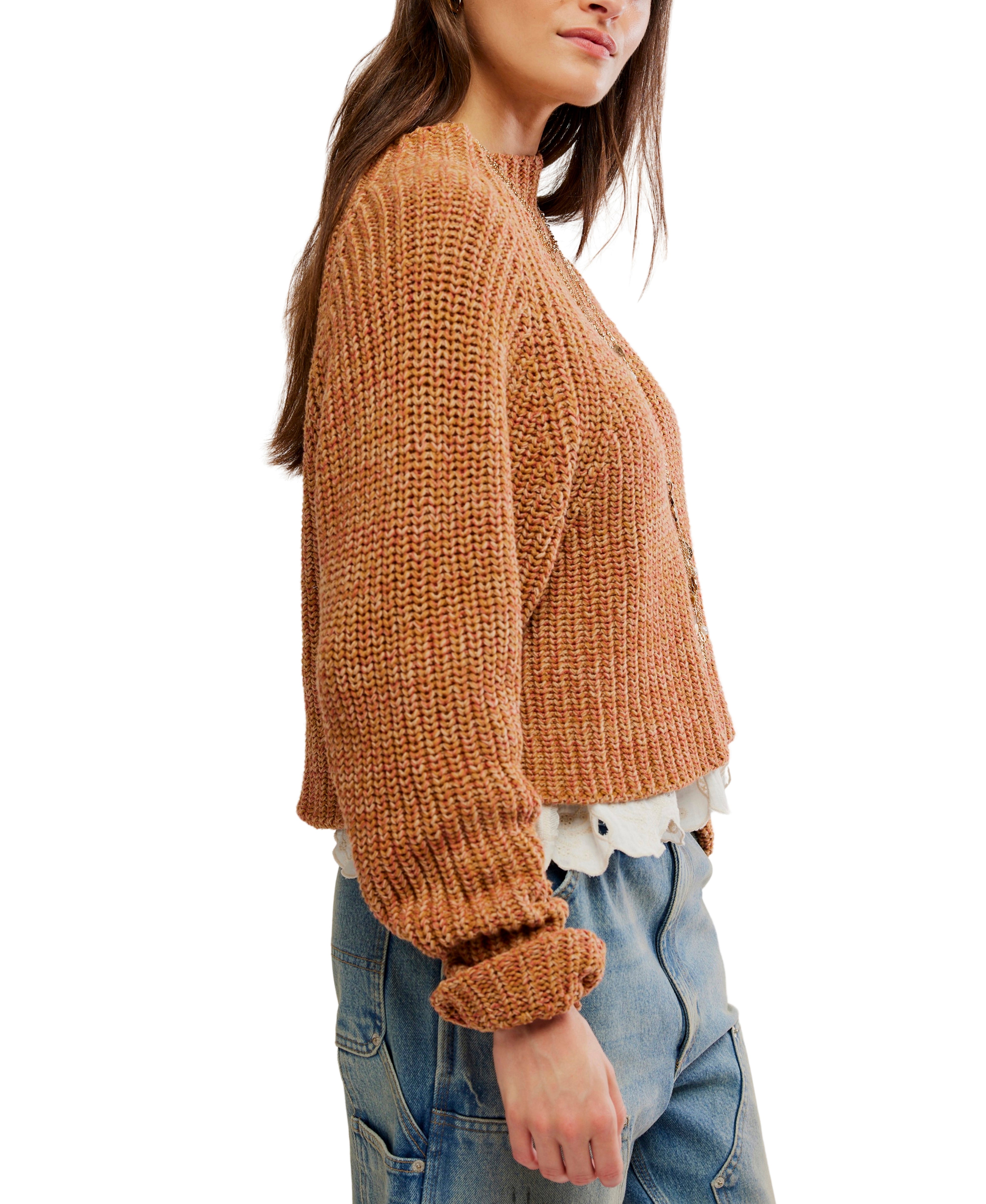 Free People Low Tide Pullover - Cinnamon Spice