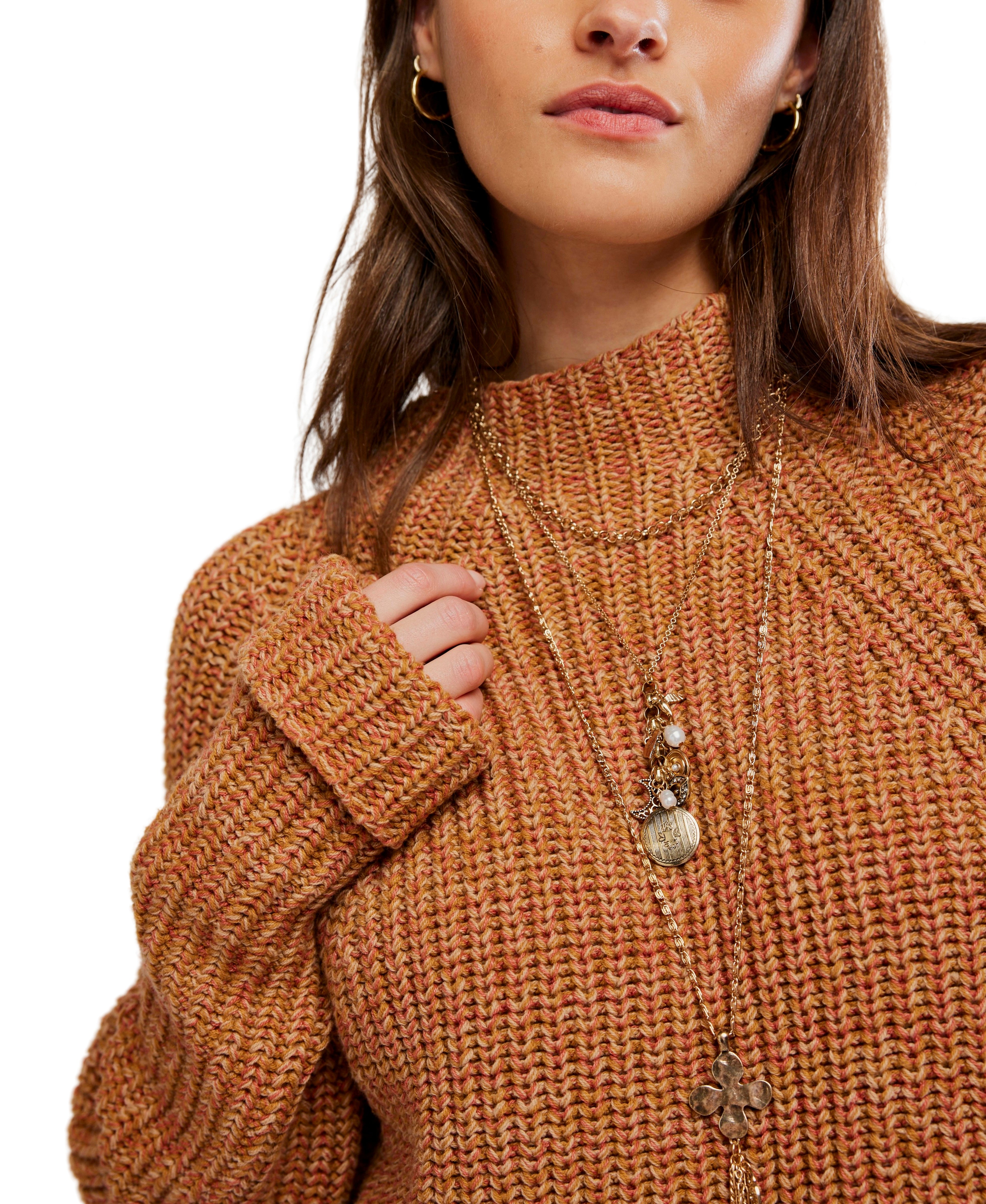 Free People Low Tide Pullover - Cinnamon Spice