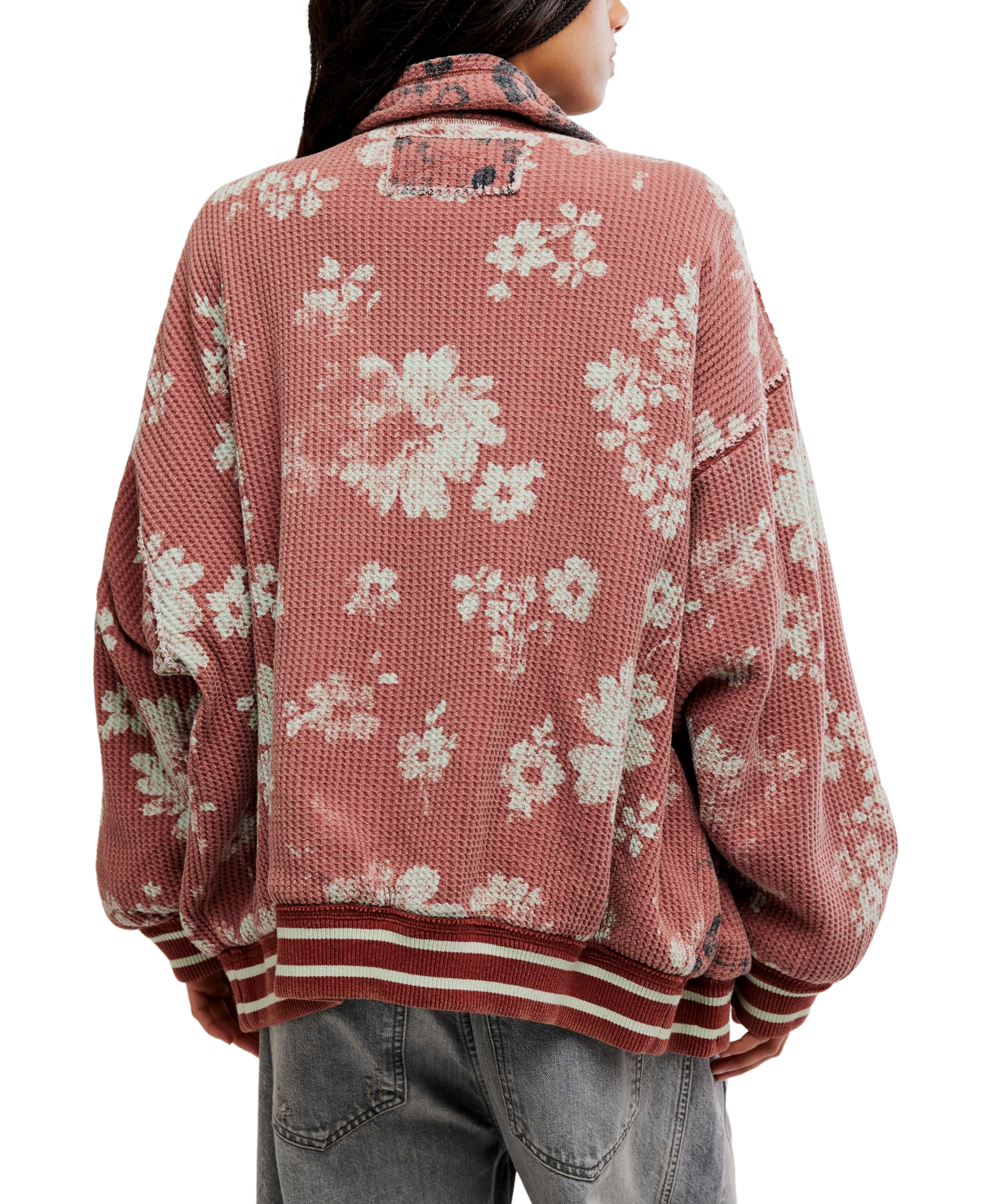 Free People Print Mix Cardigan - Whisper Pink Combo