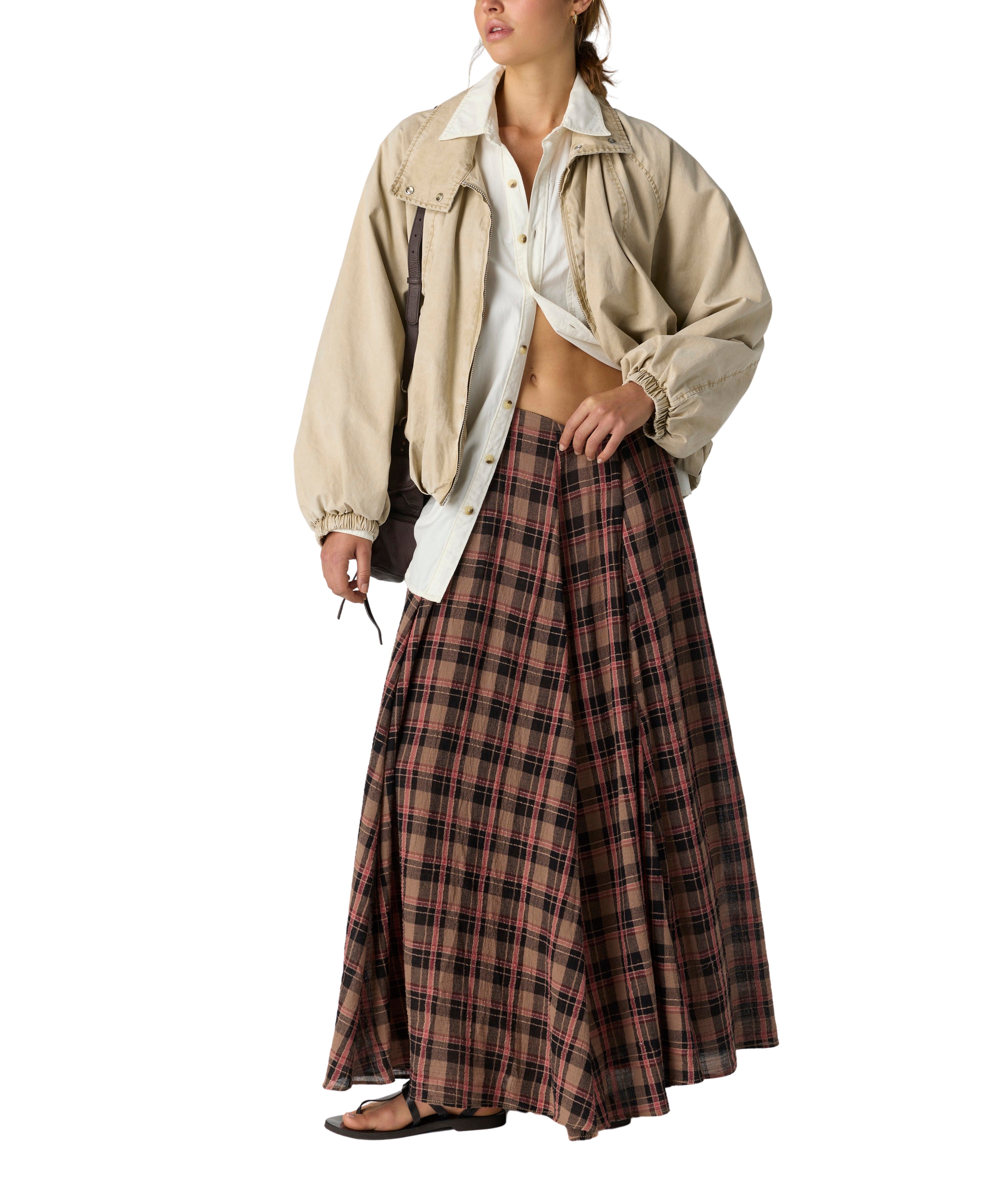 Free People - Ives Maxi Skirt - Chocolate Combo
