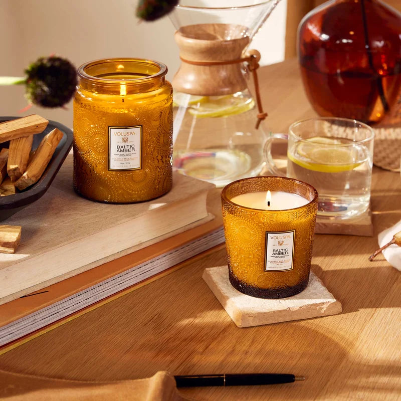 Voluspa - Large Glass Jar Candle - 18oz - Baltic Amber