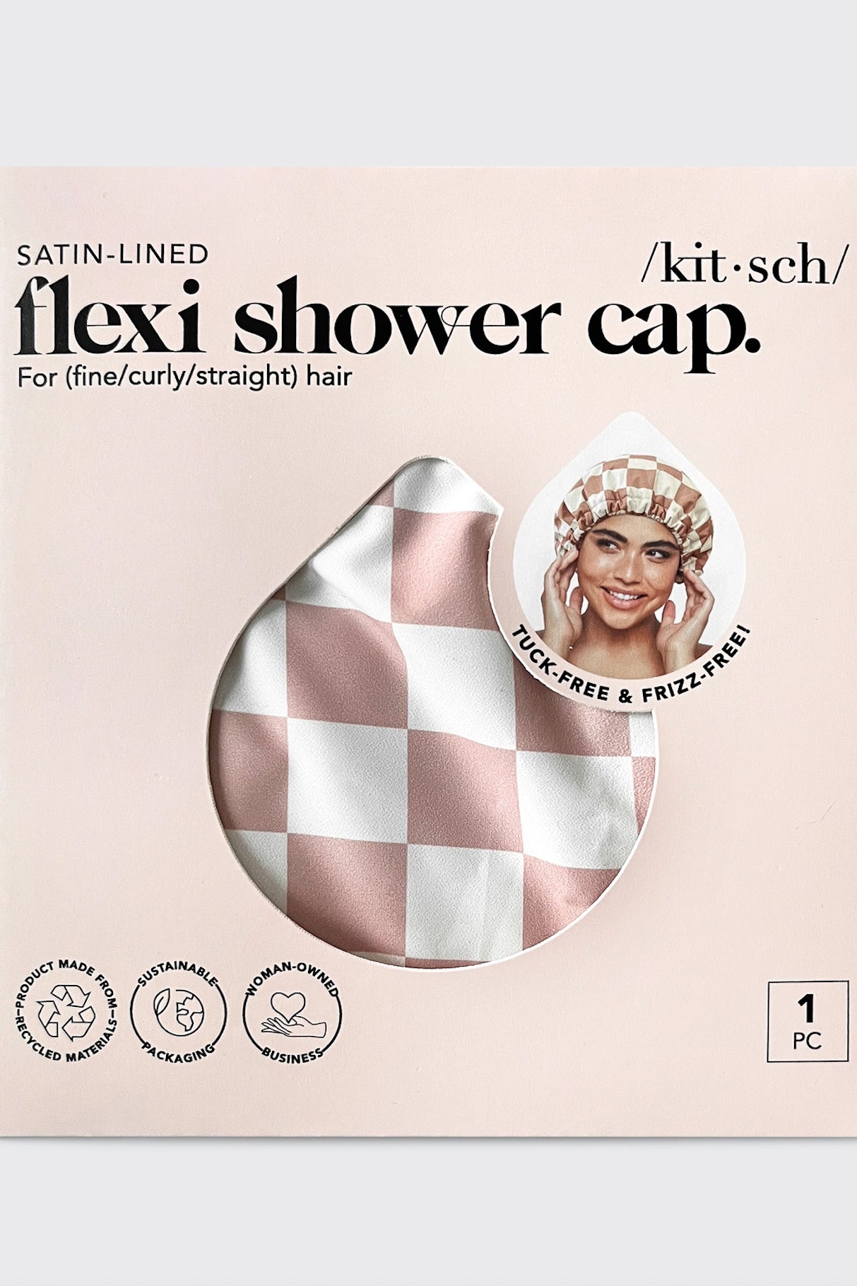 KITSCH Satin Shower Cap - Terracotta