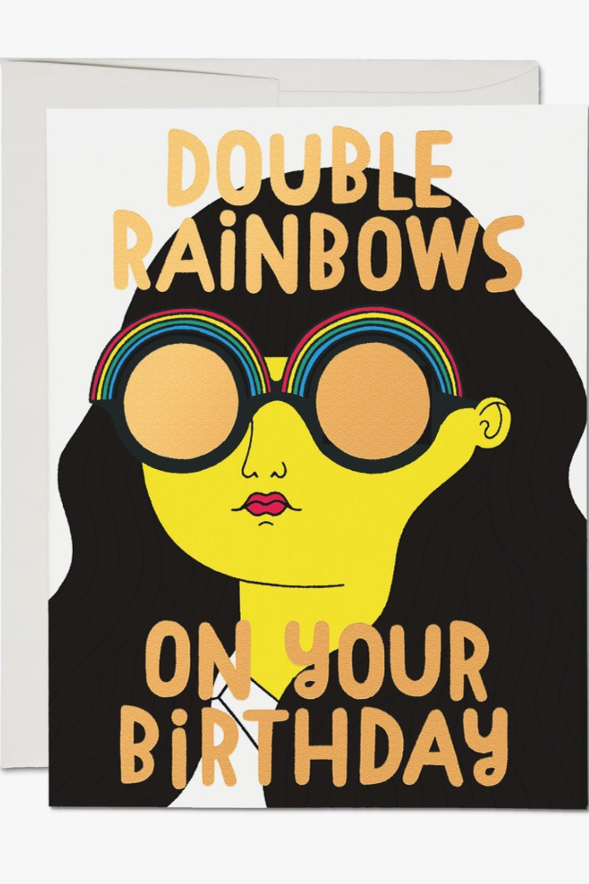 Red Cap Cards - Double Rainbows Birthday Card