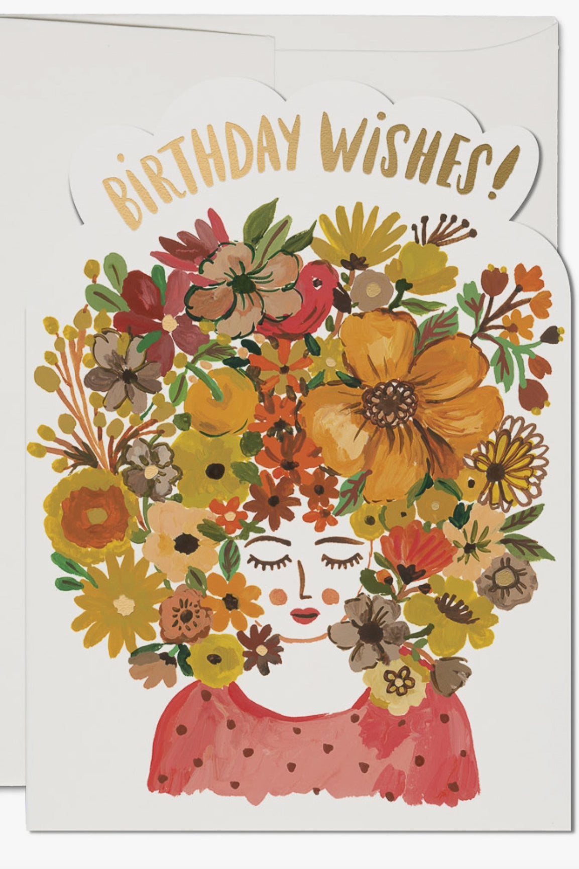 Red Cap Cards - Floral Tresses Birthday Card