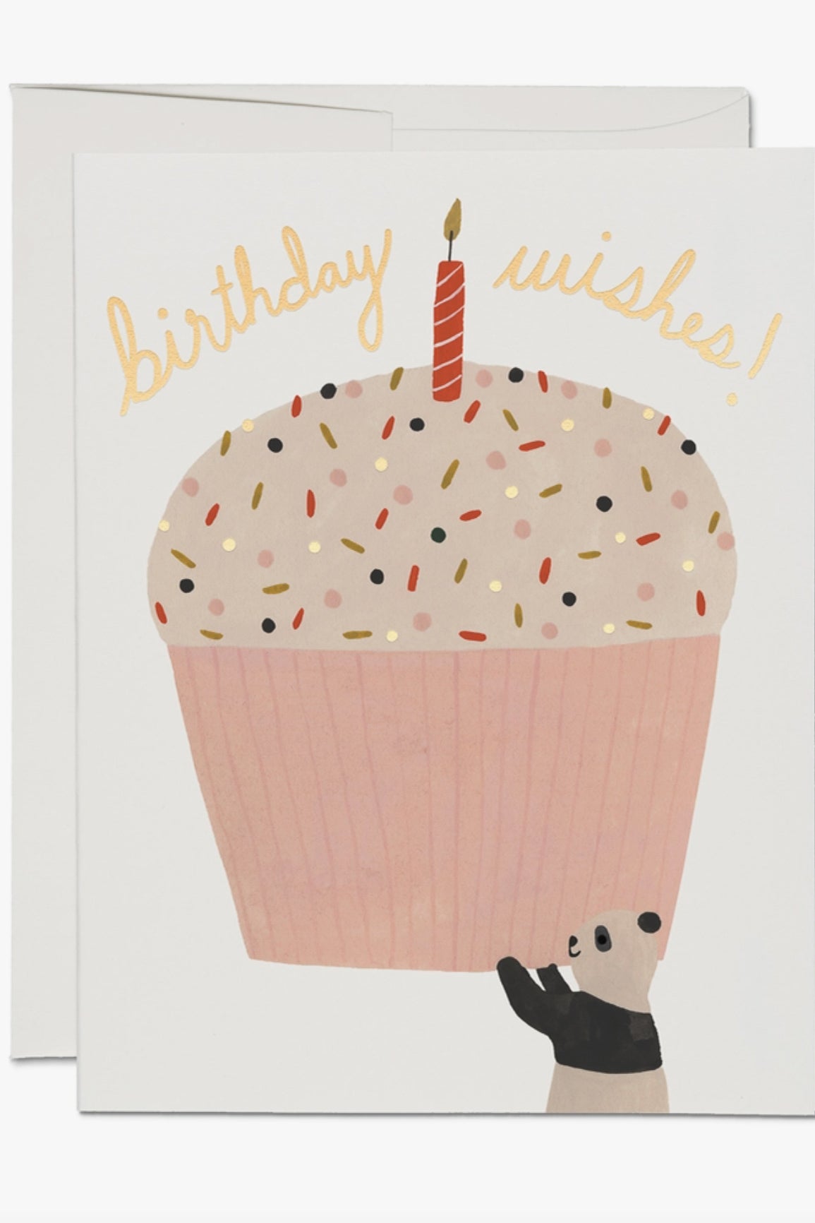 Red Cap Cards - Panda Cupcake Birthday Card