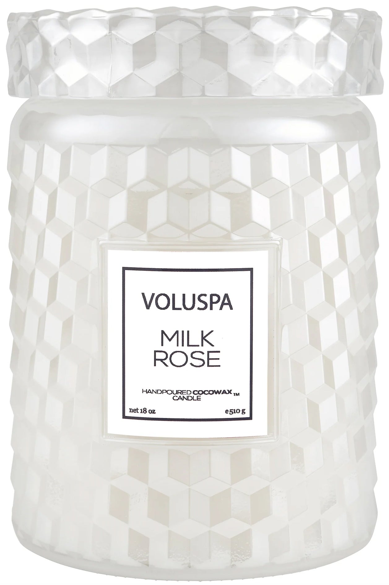 Voluspa Large Glass Jar Candle - 18 oz - MILK ROSE