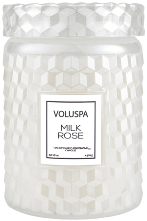 Voluspa Large Glass Jar Candle - 18 oz - MILK ROSE