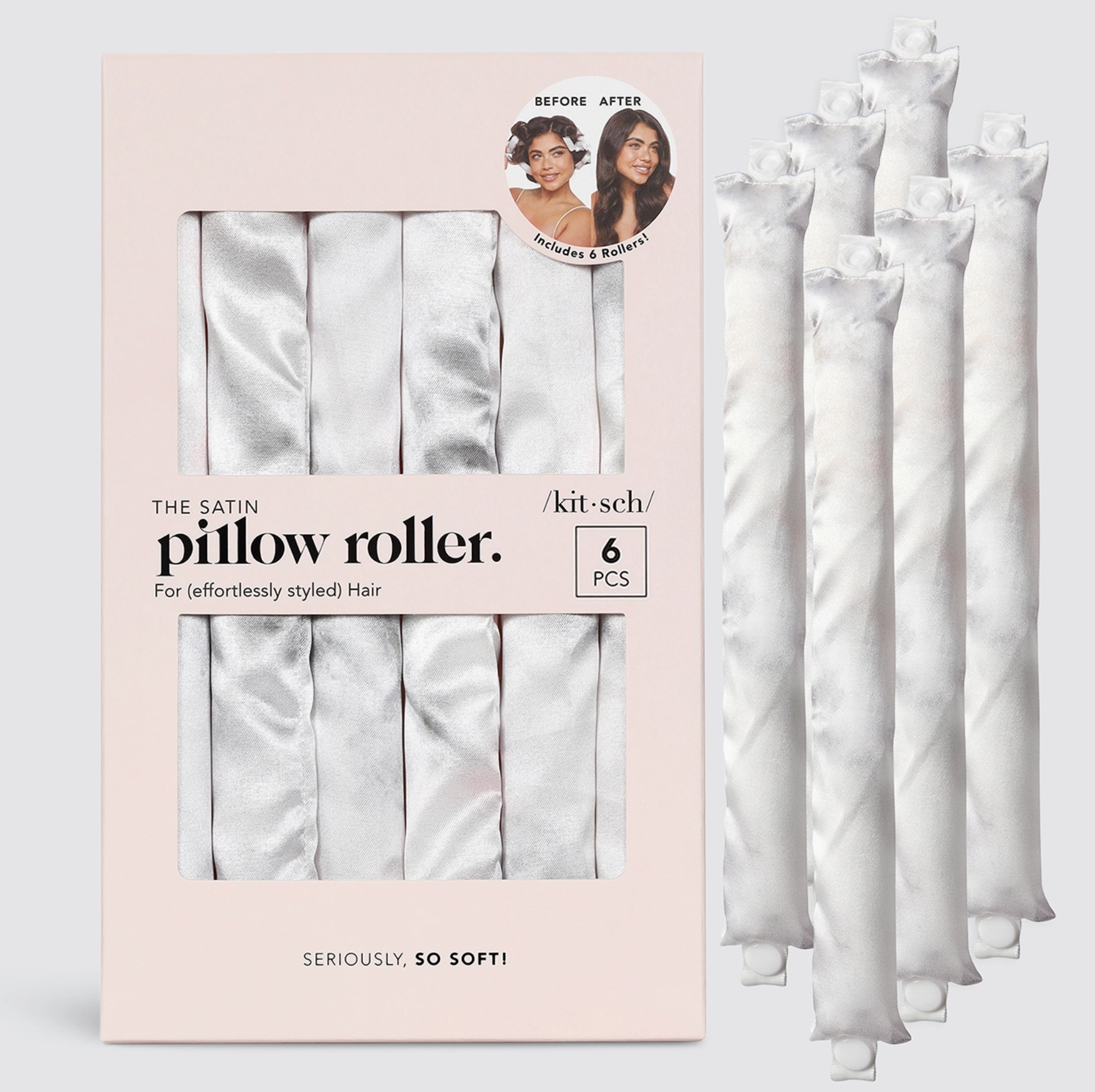 KITSCH Satin Heatless Pillow Rollers - 6pc