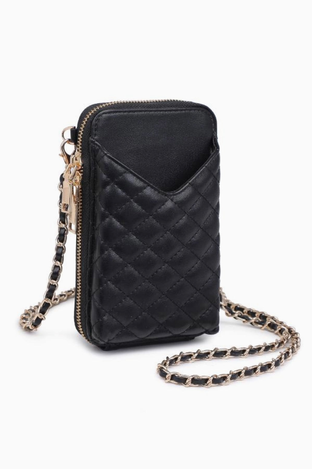 Bodie Quilted Phone Crossbody - Black