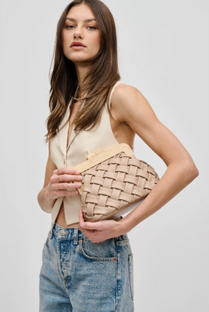 Matilda Woven Clutch - Natural