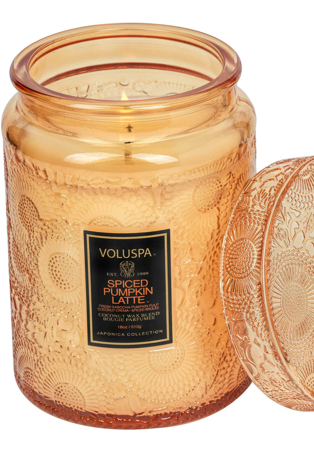 Voluspa Large Jar Glass Candle - 18 oz - SPICED PUMPKIN LATTE