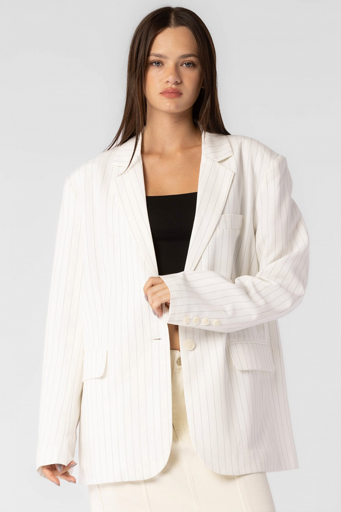 Oversized Pinstripe Blazer