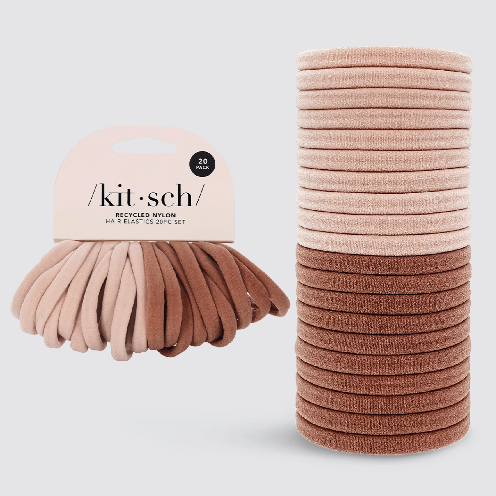 KITSCH - Eco-Friendly Nylon Elastics 20pc Set - Blush