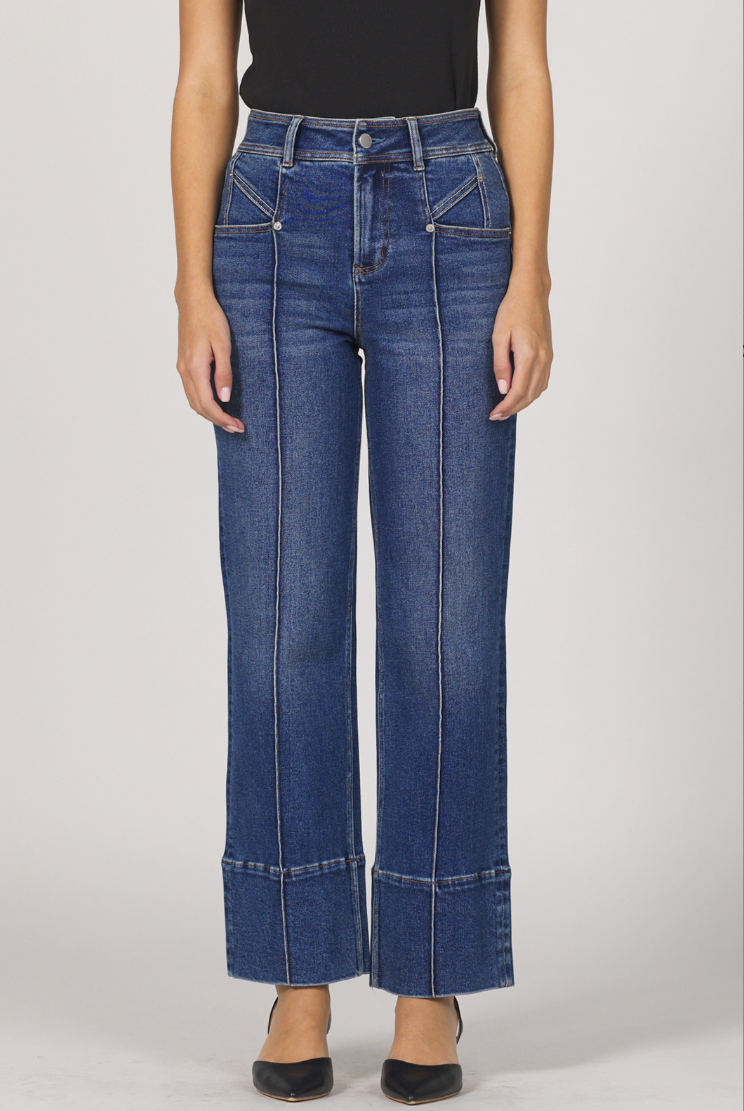 Holly Straight Leg Cuff Jeans - Midtown