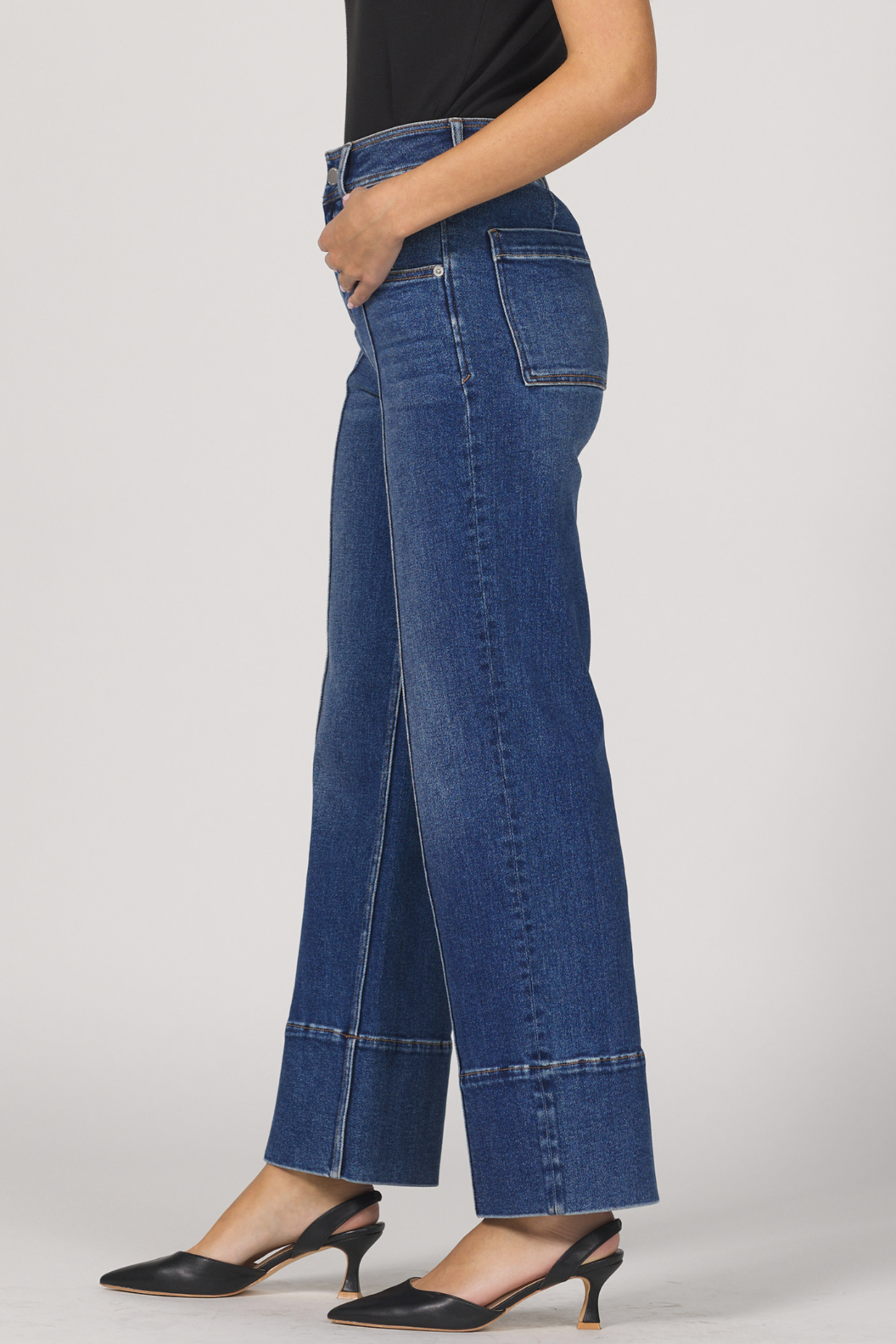 Holly Straight Leg Cuff Jeans - Midtown