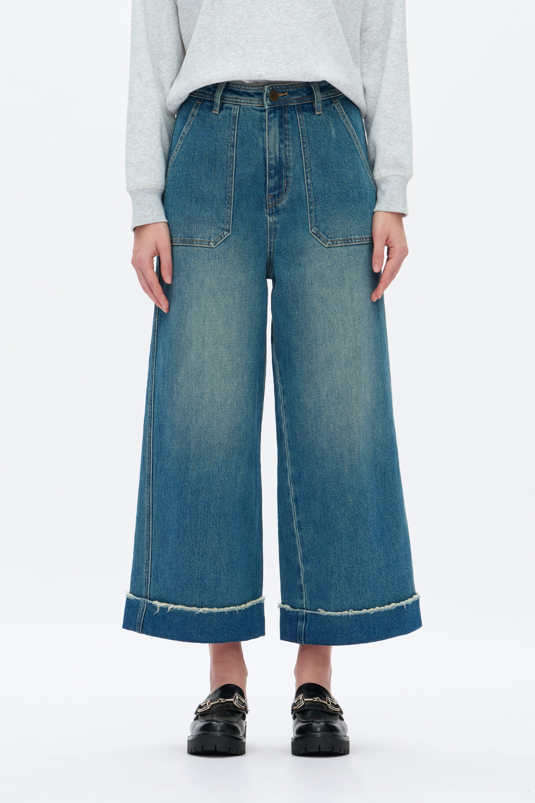 High Rise Wide Leg Jeans - Vintage Medium Blue