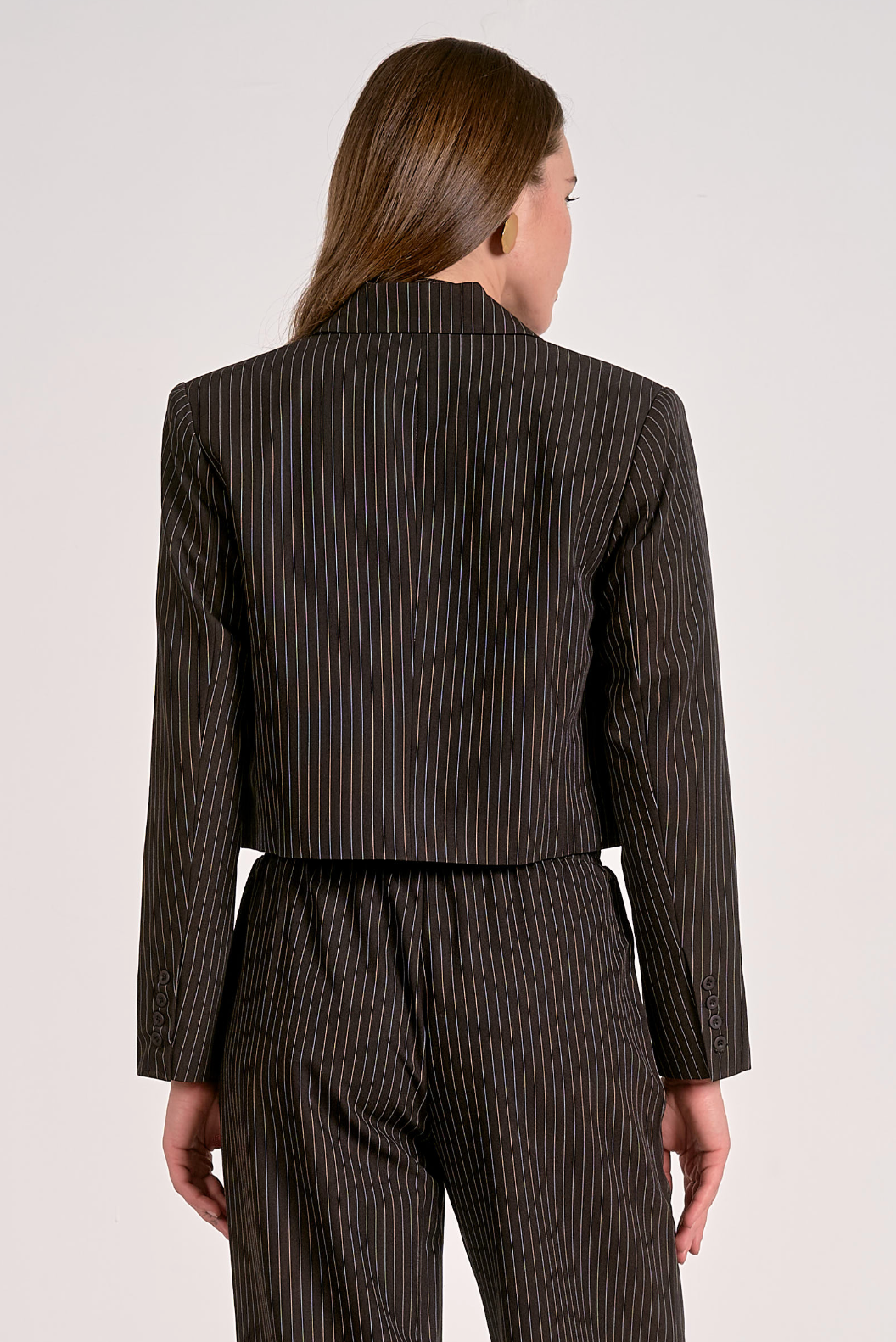 Cropped Pinstripe Blazer