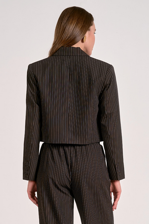 Cropped Pinstripe Blazer