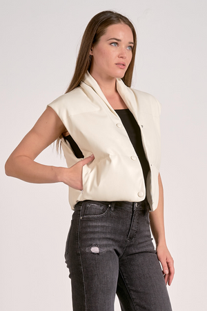 Fran Puffer Vest - White