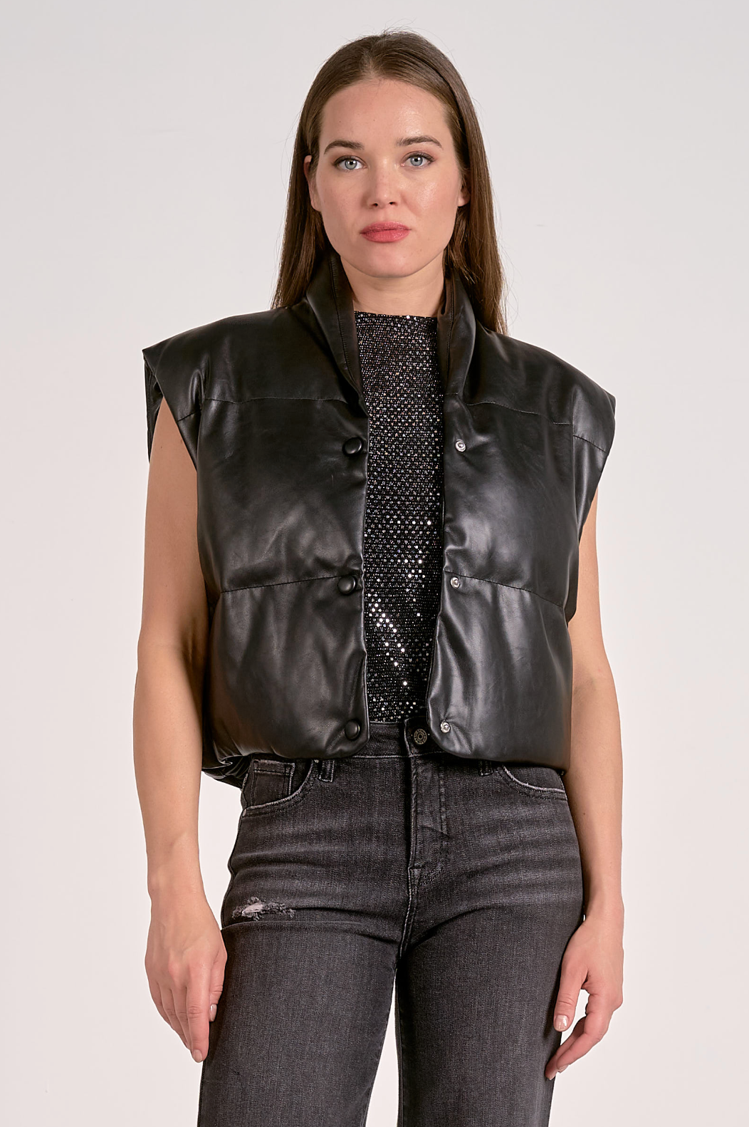 Fran Puffer Vest - Black