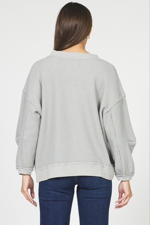 Martine V-Neck Sweater - Grey