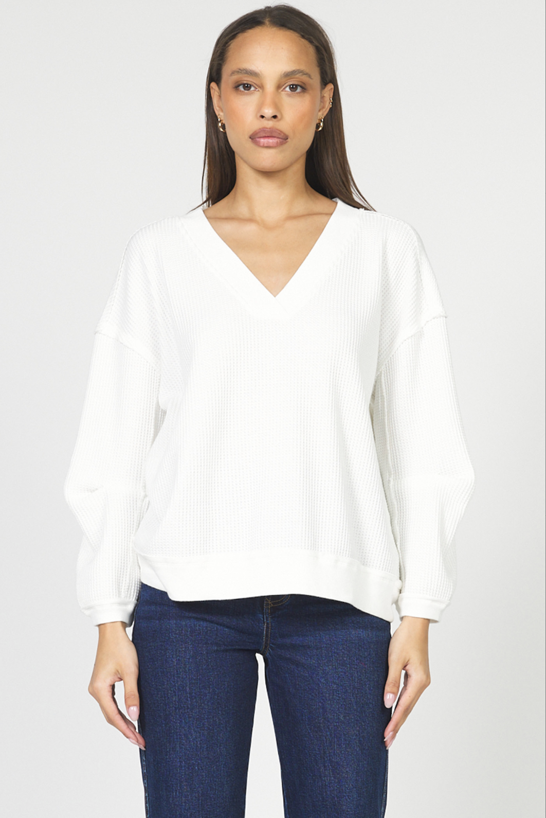 Martine V-Neck Sweater - White