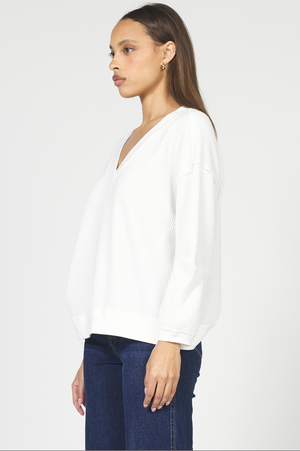 Martine V-Neck Sweater - White