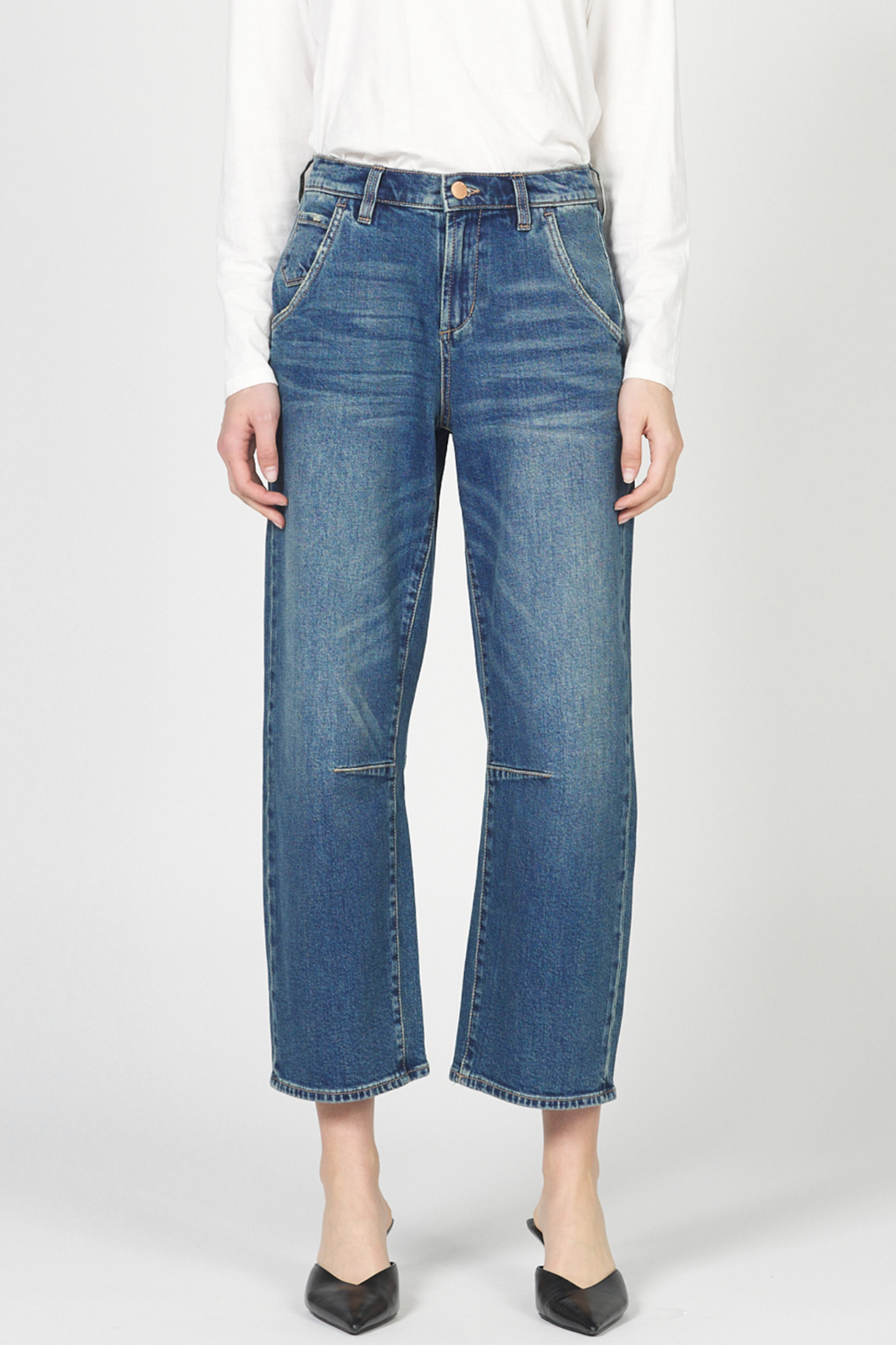 Lasso High Rise Cropped Pants - Blue Mix