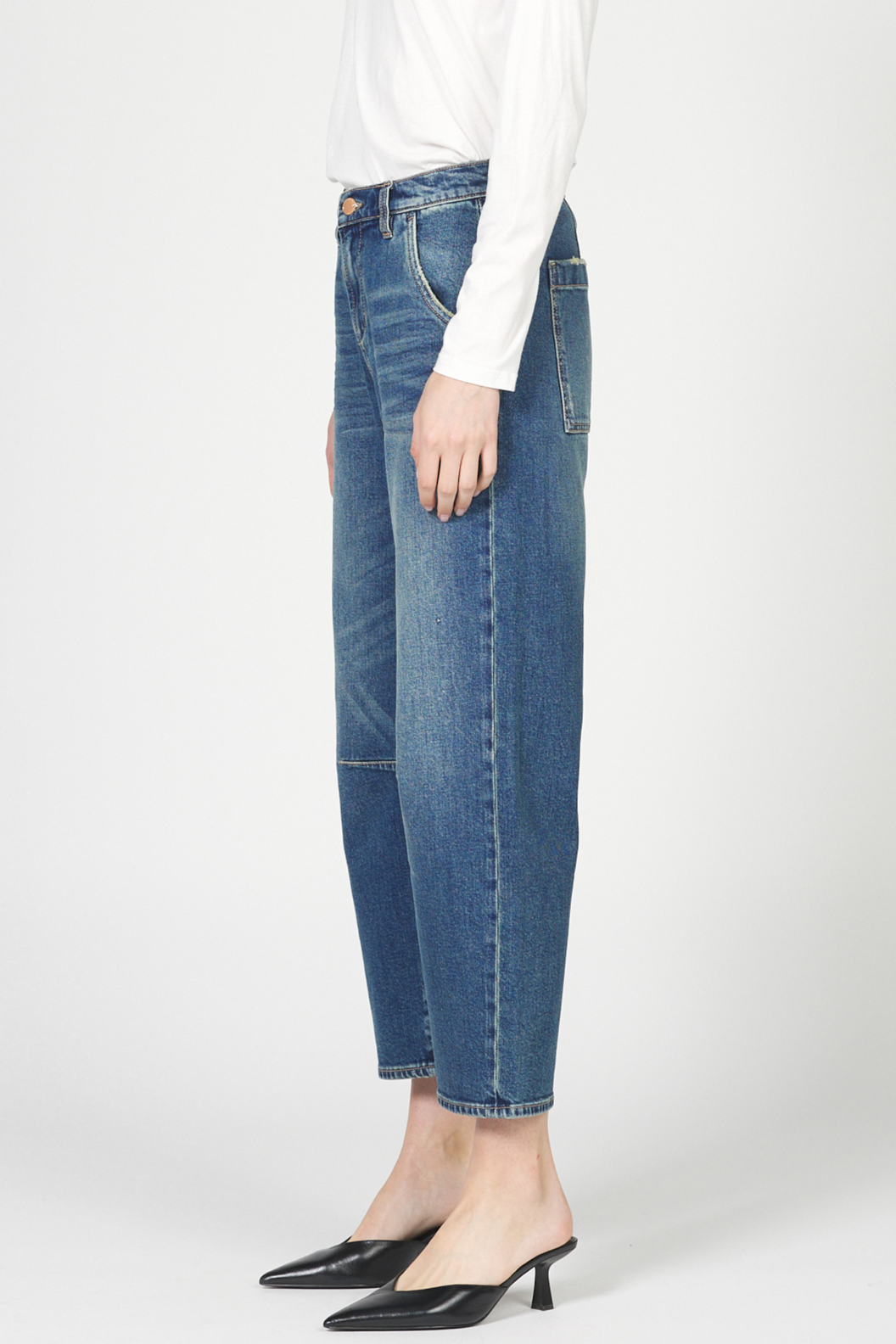 Lasso High Rise Cropped Pants - Blue Mix