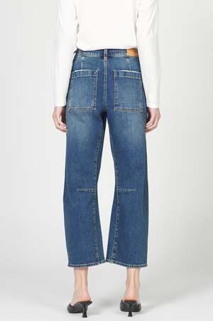 Lasso High Rise Cropped Pants - Blue Mix