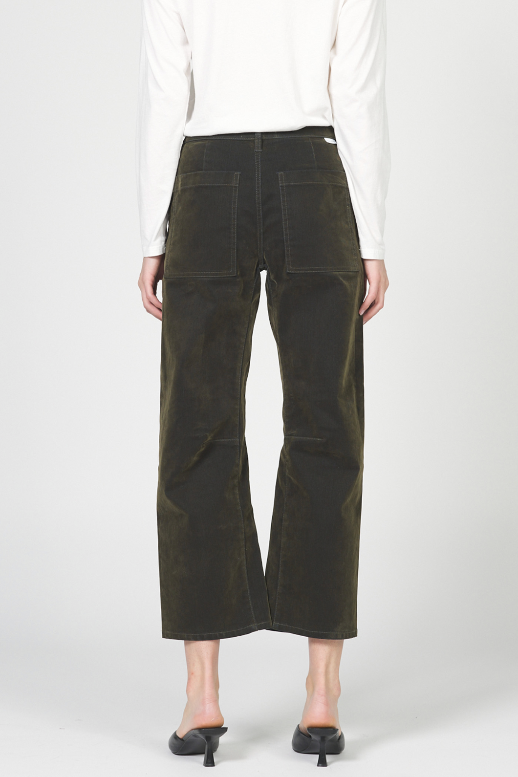 Lasso High Rise Cropped Pants - Olive