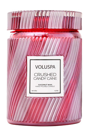 Voluspa Large Jar Glass Candle - 18 oz - CRUSHED CANDY CANE