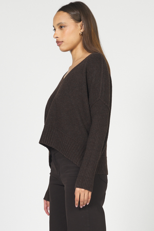 Clarette V-Neck Sweater - Chocolate