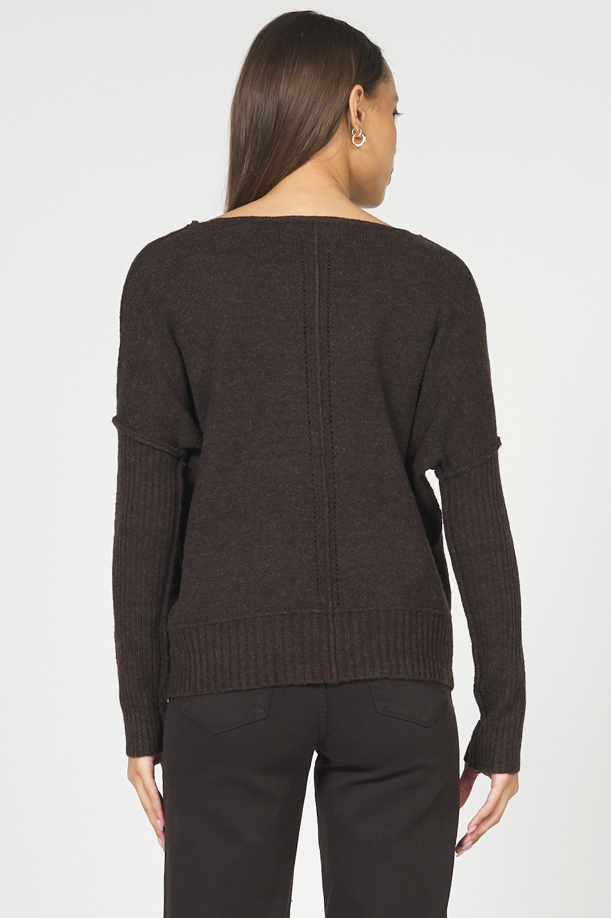 Clarette V-Neck Sweater - Chocolate