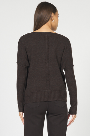 Clarette V-Neck Sweater - Chocolate