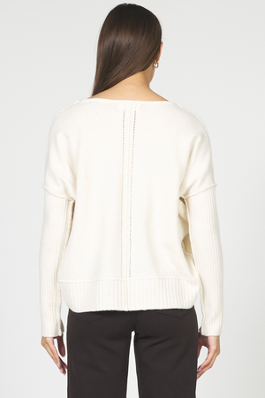 Clarette V-Neck Sweater - Cream