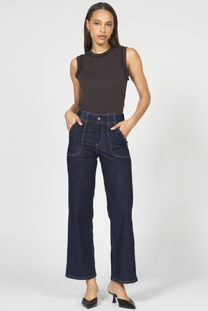 Holly High Rise Denim Jeans - Rinse Wash