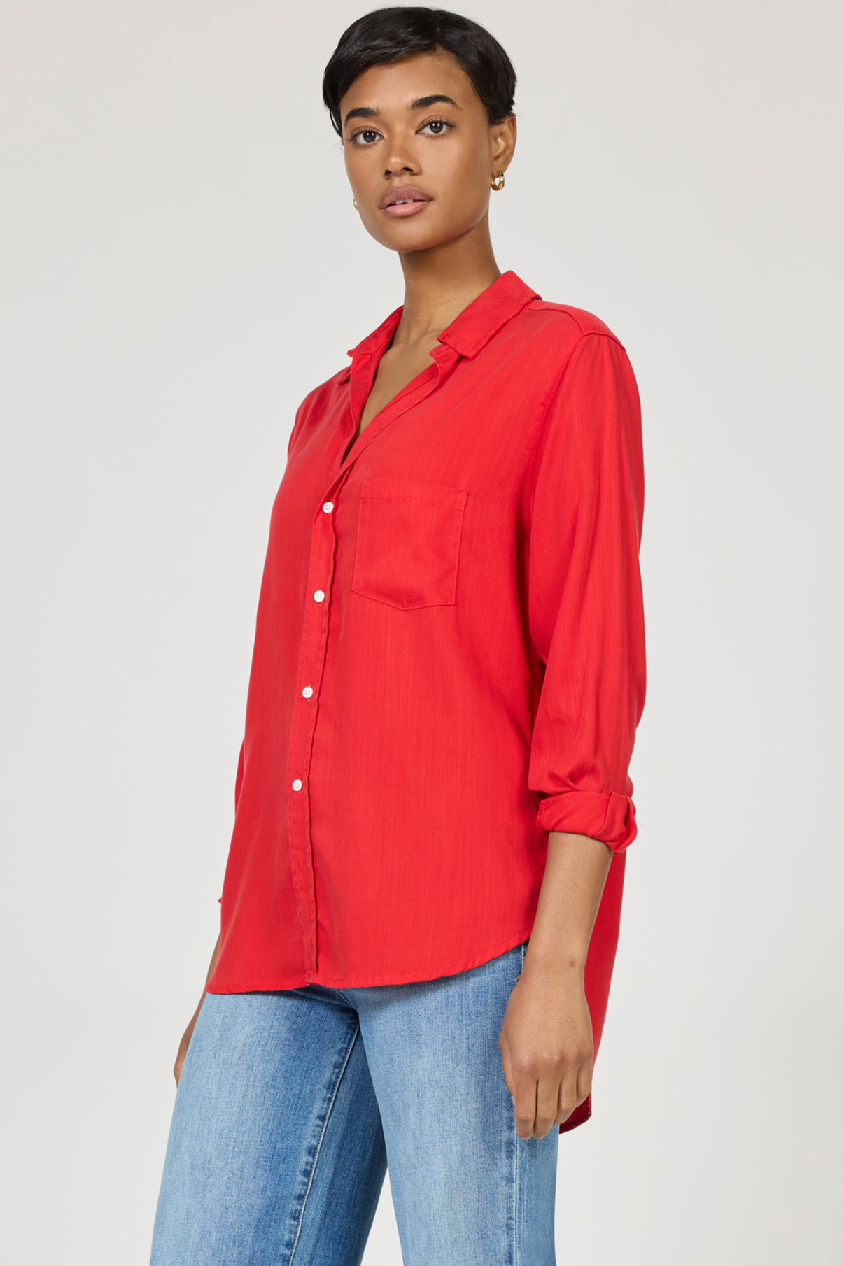 Galina Button Down Top - Salsa