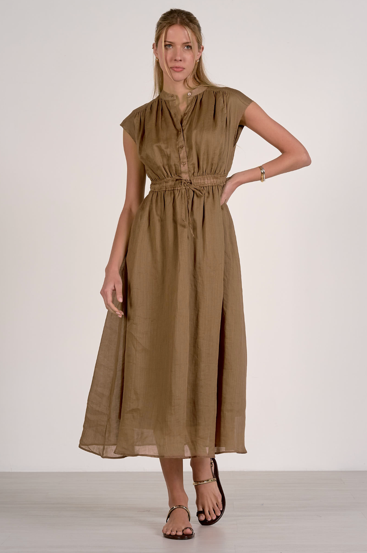 Lauren Midi Dress - Caramel