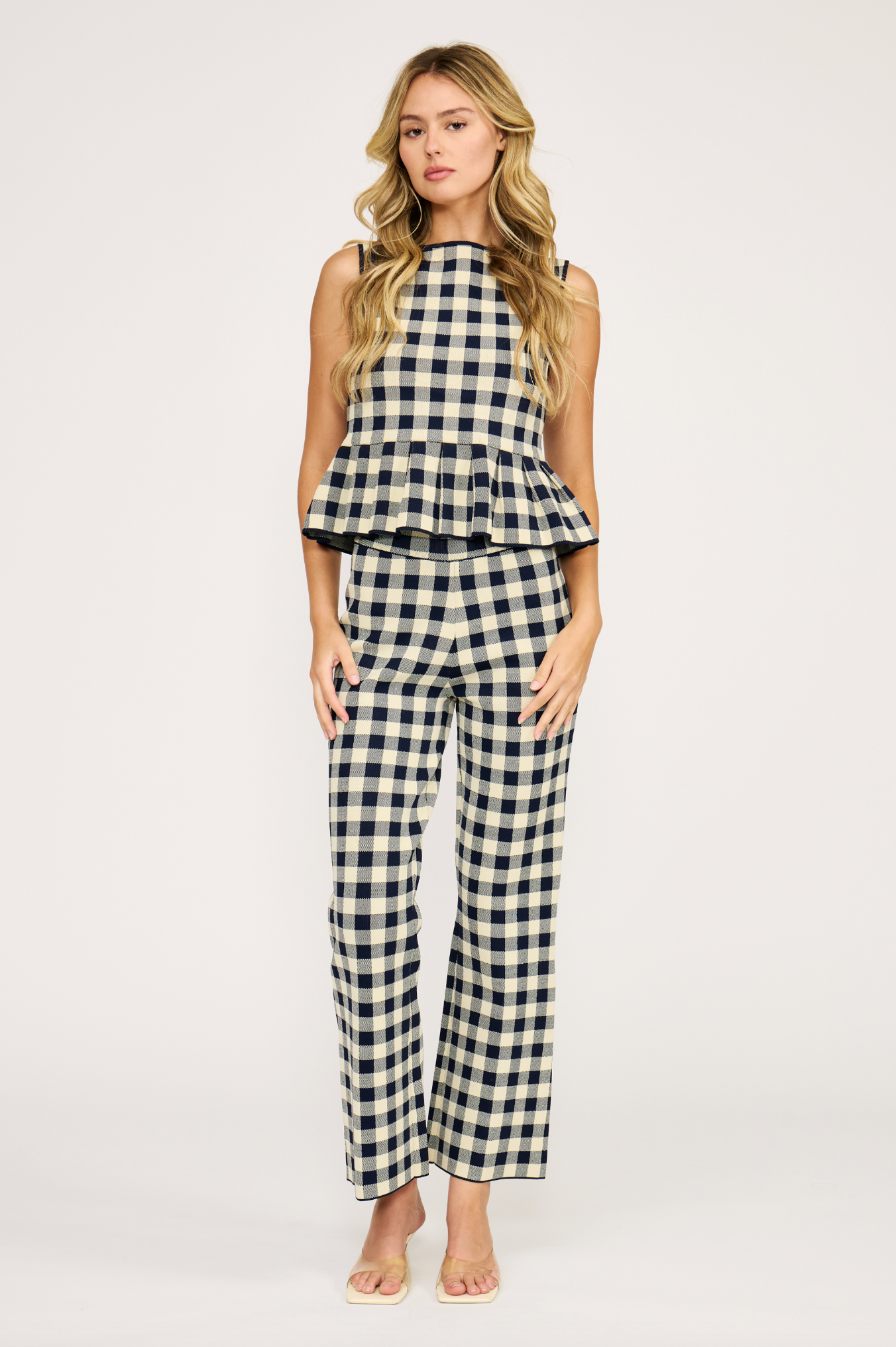 Monette Pant - Navy Gingham