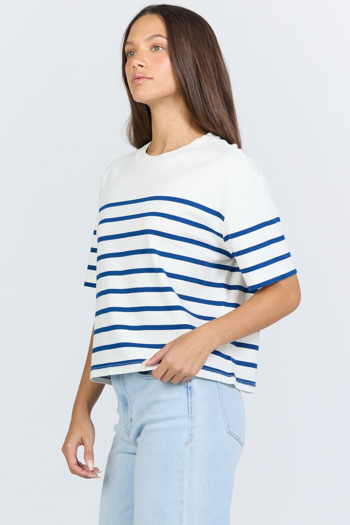 Maddox Tee - Navy Stripe