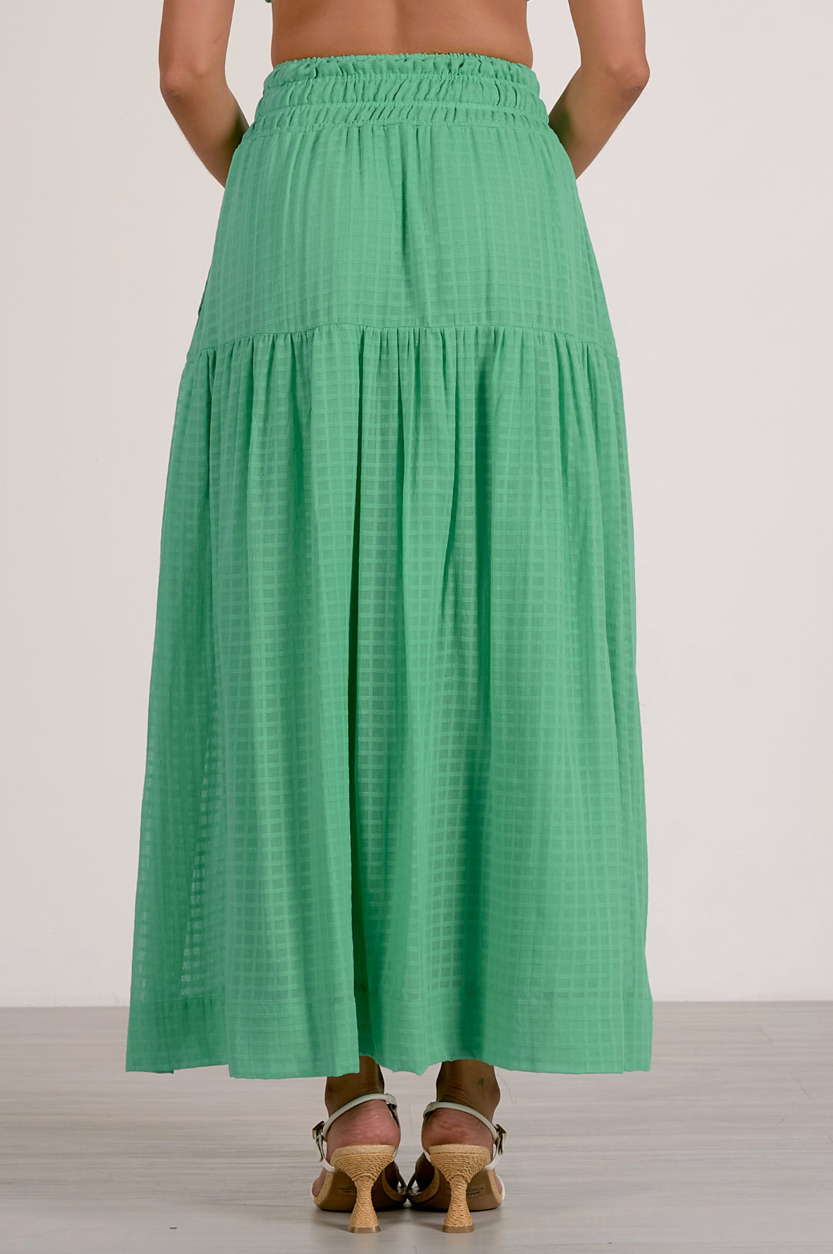 Linen Summer Maxi Skirt - Mint