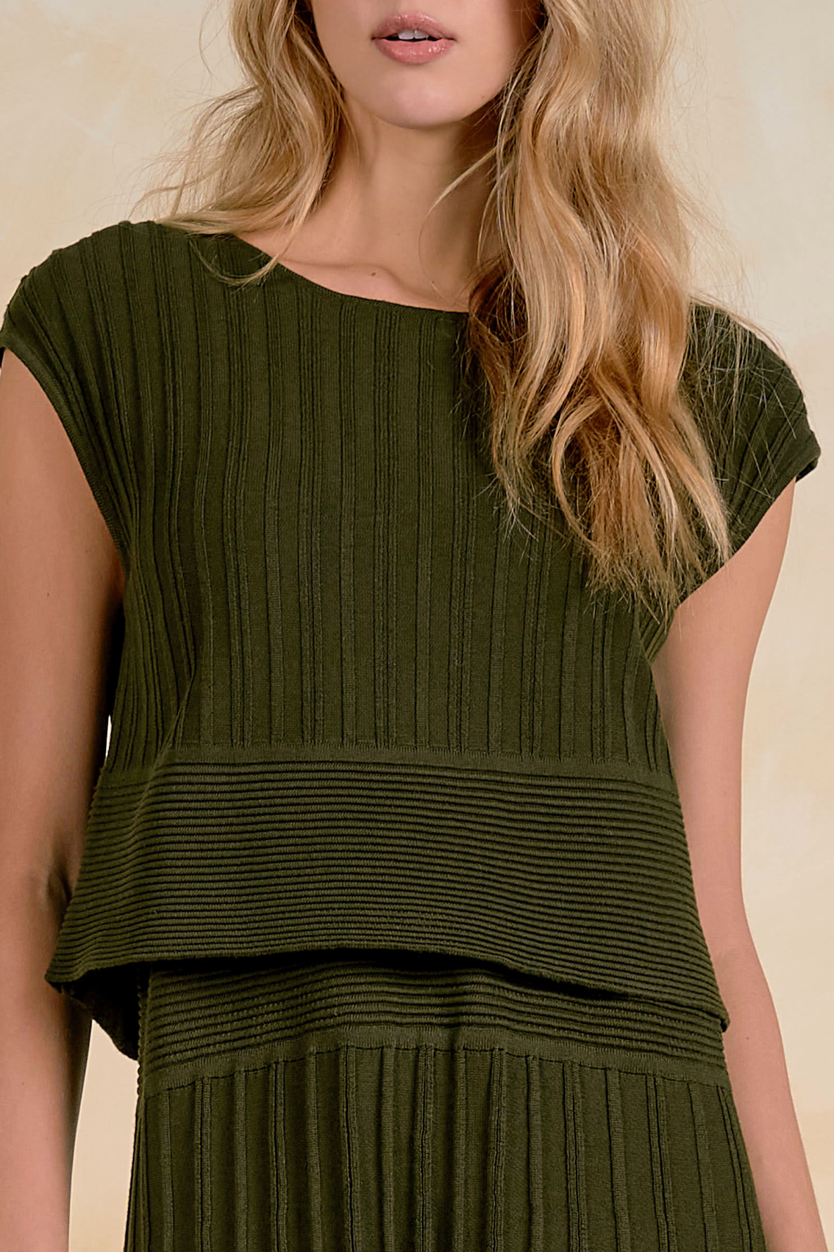 Amelia Knit Midi Dress - Olive