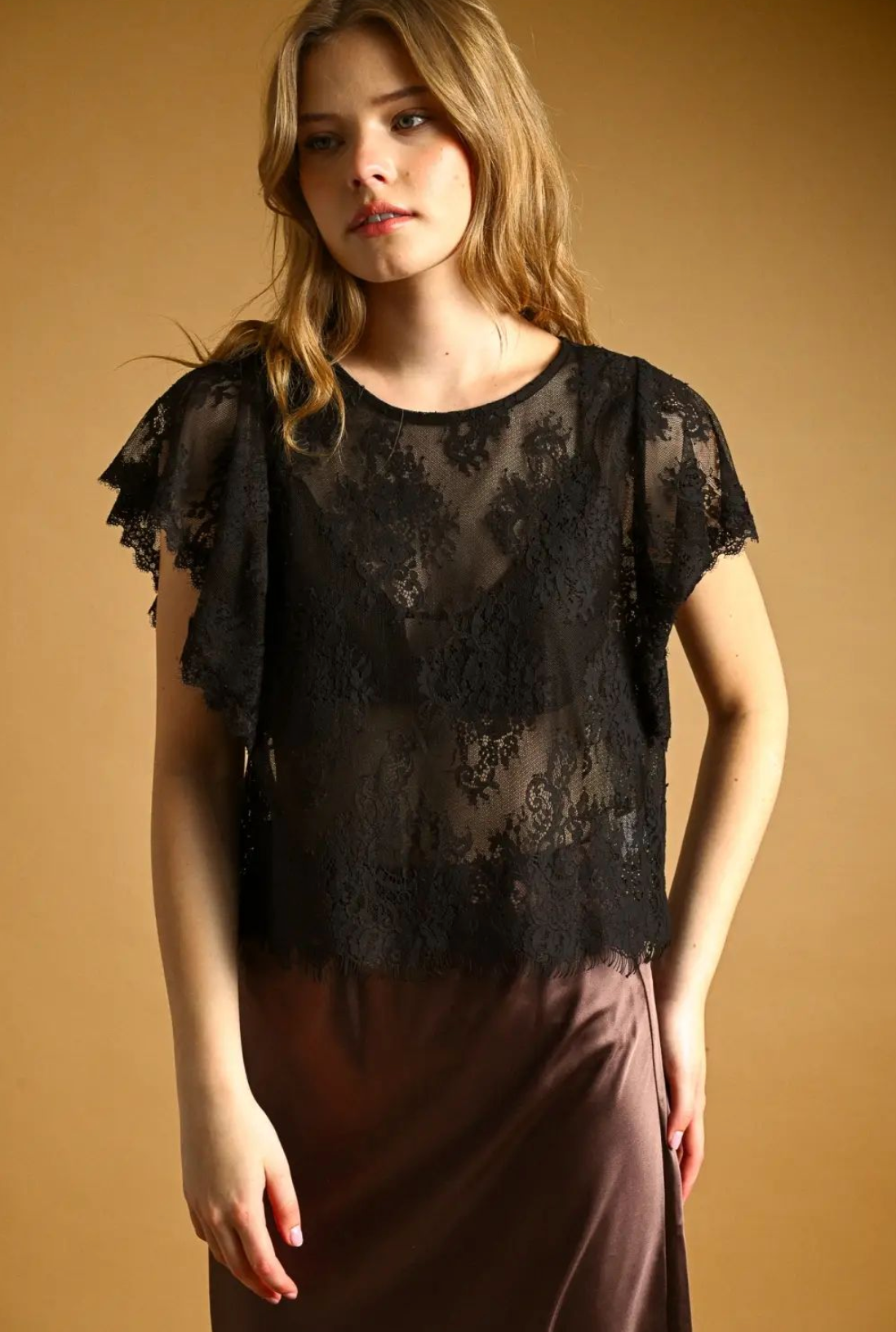 Lace Scalloped Top