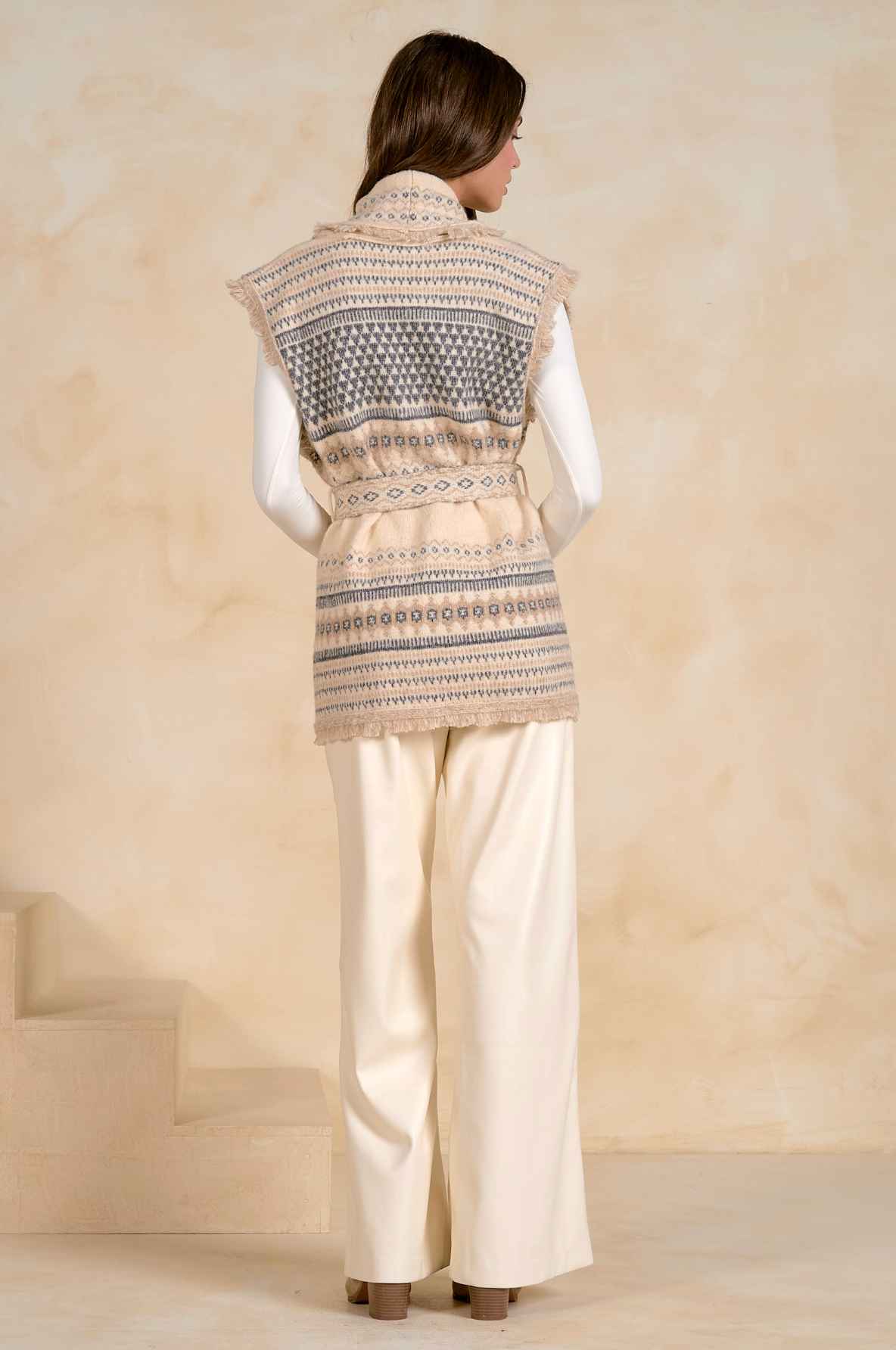 Belle Wrap Cardigan Vest - Off White